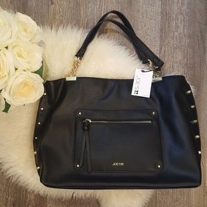 New Joe's Emerson Black Vegan Tote Bag/Satchel NWT